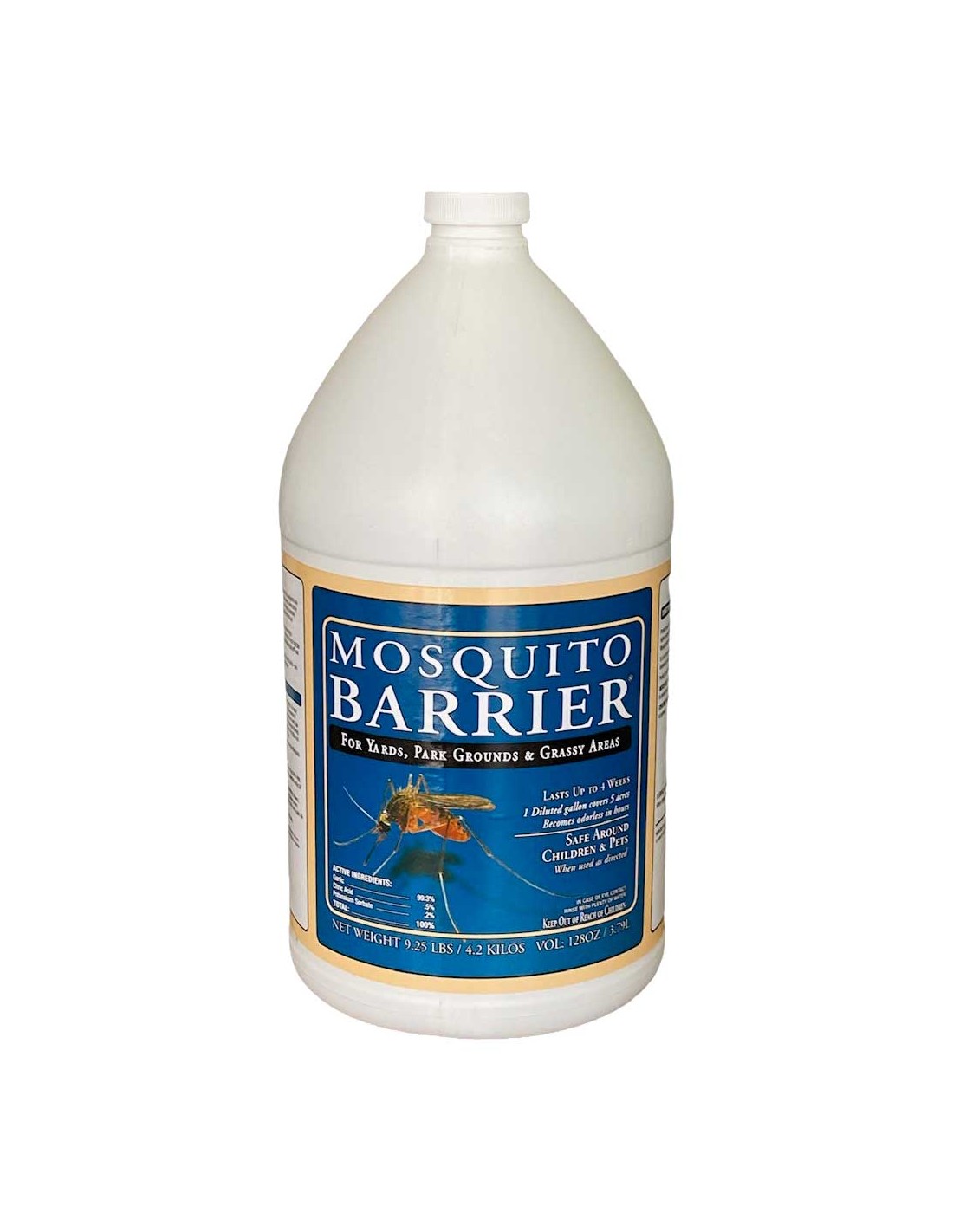 What would be the approximate cost to spray your backyard with the backpack blower using garlic barrier